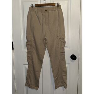 Faherty Arlie Day Cargo Pants Medium Beige Womens Linen Blend Casual M